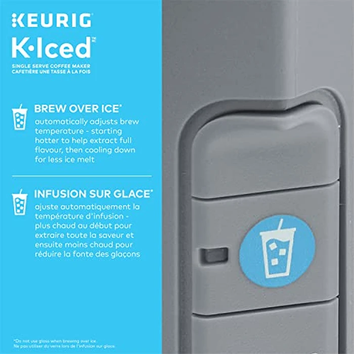 Keurig K-Iced Single Serve K-Cup Pod Coffee Maker, Featuring Simple Push Blue Button Brew Over Ice, Grey by Keurig - Image 3