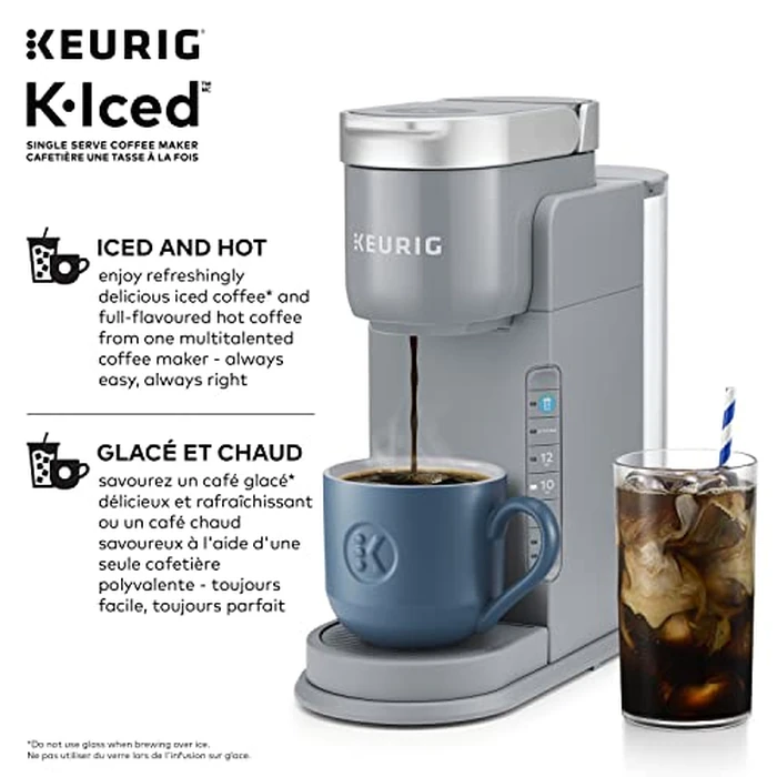 Keurig K-Iced Single Serve K-Cup Pod Coffee Maker, Featuring Simple Push Blue Button Brew Over Ice, Grey by Keurig - Image 4
