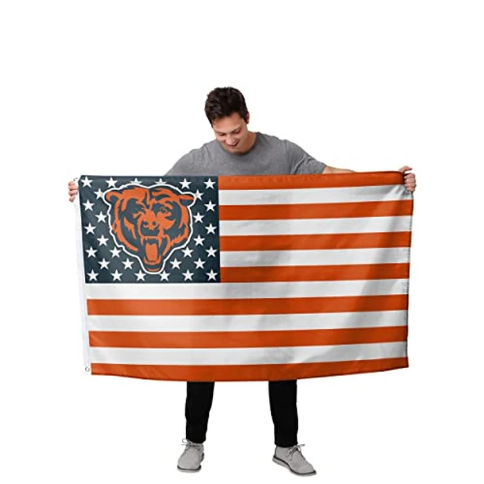 FOCO Chicago Bears NFL American Stars Horizontal Flag by FOCO - Image 2