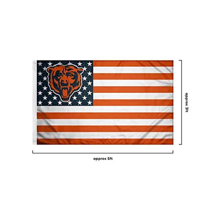 FOCO Chicago Bears NFL American Stars Horizontal Flag by FOCO - Image 3