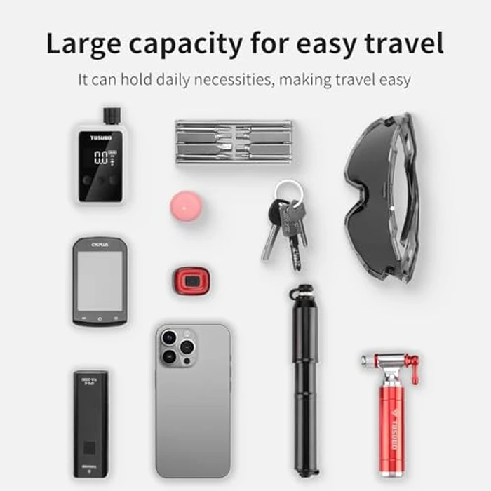 TOSUOD 3L Large Bike Frame Bag, 7" Phone Fit - 4-Point Anti-Sway Straps Secure Mount, Waterproof 600D Fabric, Full-Side Zipper Quick Access, Tool-Free Install, Universal MTB/Road/Gravel/E-Bike Storage by TOSUOD - Image 7