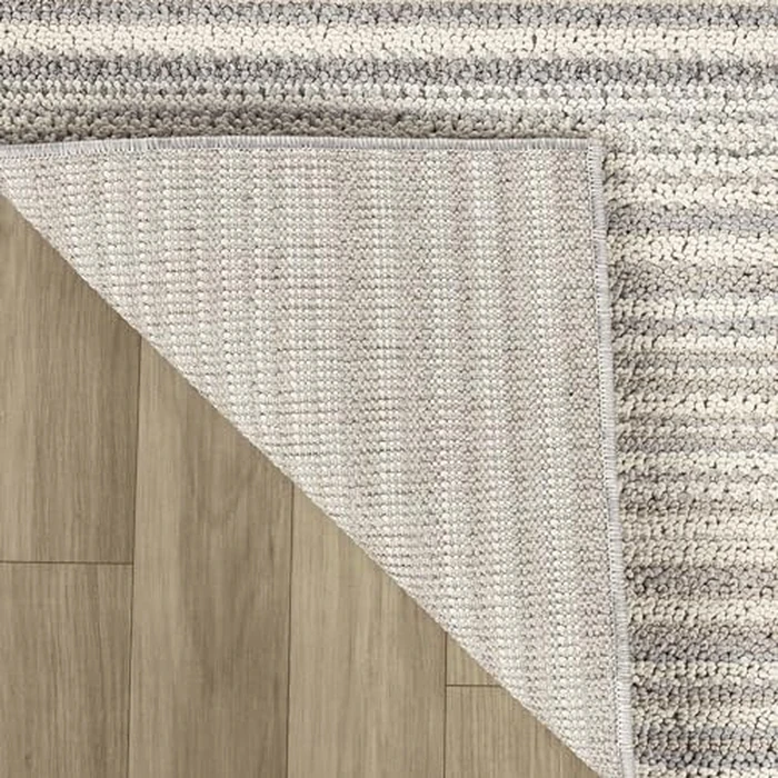 Rug Branch Sena 4' x 6' (3'11" x 5'7") Grey/Beige Striped Indoor Area Rug, Contemporary, Medium Pile, Stain-Resistant Carpet - Living Room, Bedroom, Dining Room, and Kitchen by Rug Branch - Image 4