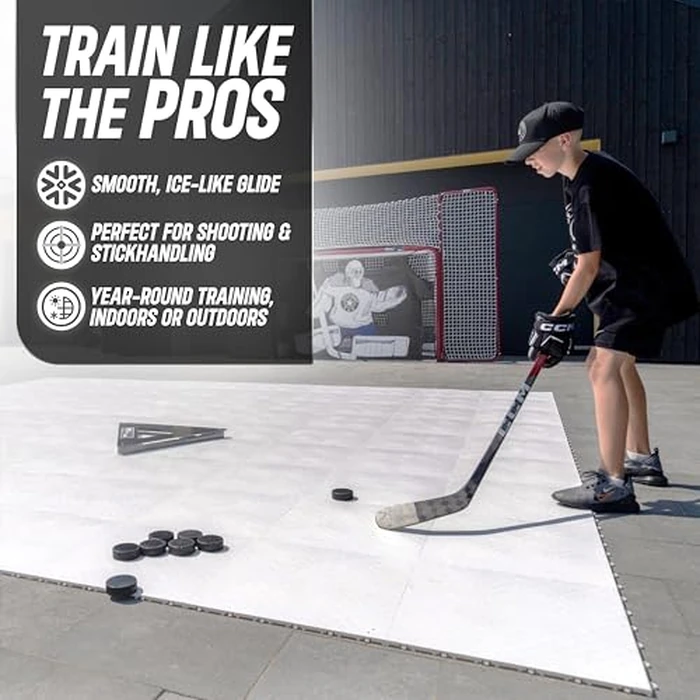 Better Hockey Extreme Dryland Flooring Tiles - Synthetic Ice Panels for Hockey, Professional Quality Training Aid for Shooting, Passing and Stickhandling - Total Size 22.5 Square Feet, 10-Tile Pack by Better Hockey - Image 5