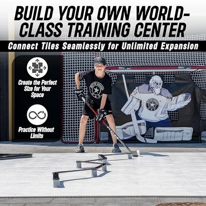 Better Hockey Extreme Dryland Flooring Tiles - Synthetic Ice Panels for Hockey, Professional Quality Training Aid for Shooting, Passing and Stickhandling - Total Size 22.5 Square Feet, 10-Tile Pack by Better Hockey - Image 6