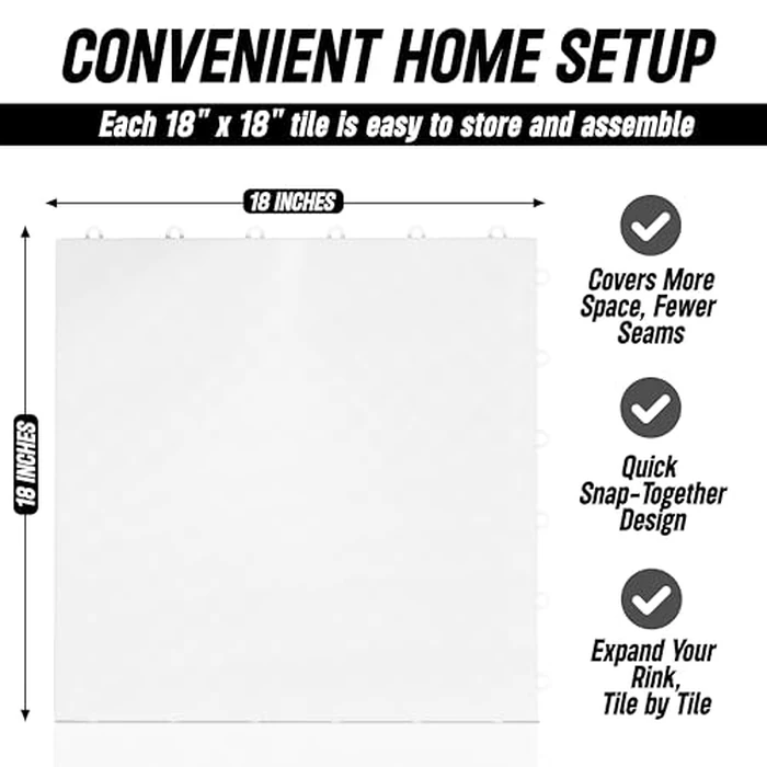 Better Hockey Extreme Dryland Flooring Tiles - Synthetic Ice Panels for Hockey, Professional Quality Training Aid for Shooting, Passing and Stickhandling - Total Size 22.5 Square Feet, 10-Tile Pack by Better Hockey - Image 7