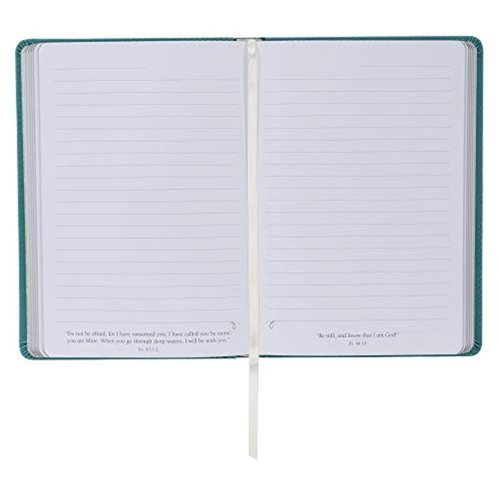Christian Art Gifts Classic Journal Be Still And Know Psalm 46:10 Floral Inspirational Scripture Notebook, Ribbon Marker, Teal/Gold Faux Leather Flexcover, 336 Ruled Pages by Christian Art Gifts - Image 3
