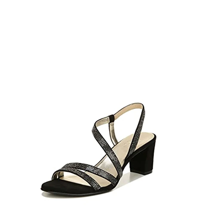 Naturalizer Women Vanessa2 Rhinestone Embellished Strappy Heeled Sandal, Black, 10.5 by Naturalizer - Image 1
