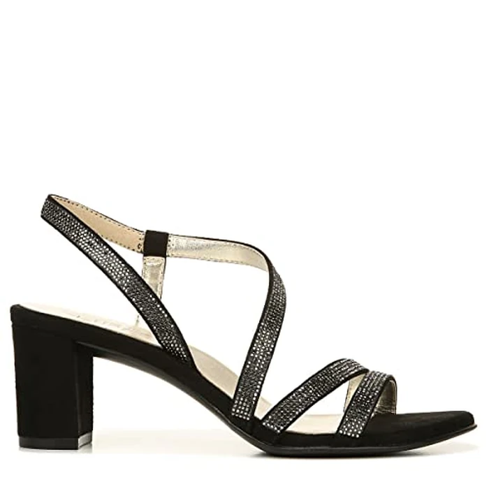 Naturalizer Women Vanessa2 Rhinestone Embellished Strappy Heeled Sandal, Black, 10.5 by Naturalizer - Image 3