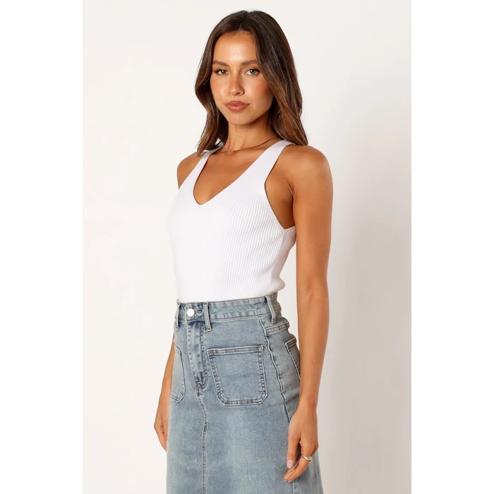 Emily Rib Top - White M by Petal & Pup - Image 2