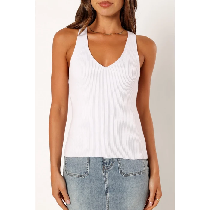 Emily Rib Top - White M by Petal & Pup - Image 6