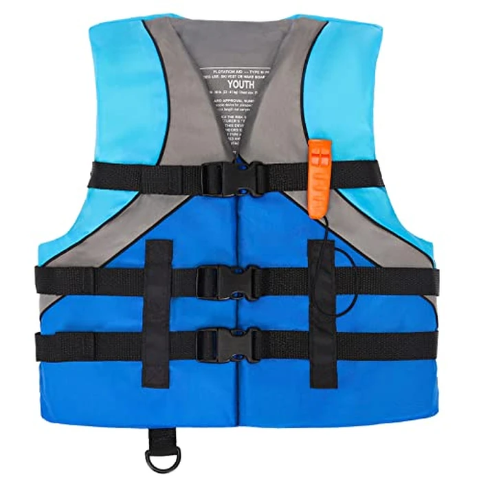 Leader Accessories Youth USCG Approved Life Jacket Vest Boating Vest (Blue) by Leader Accessories - Image 1