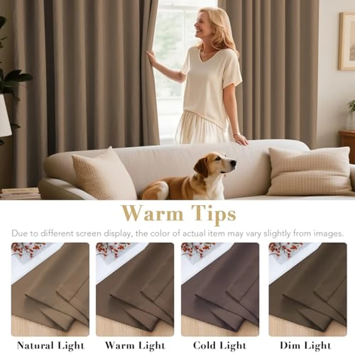 H.VERSAILTEX Blackout Curtains 96 Inches Long, Microfiber Formaldehyde-Free Kids Curtains for Nursery Home Decoration, Grommet Top, 2 Panels, 52-Inch Width Each Panel, Macchiato by H.VERSAILTEX - Image 5