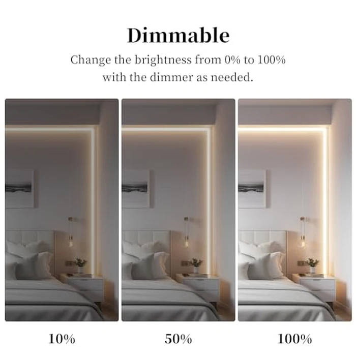 iNextStation COB LED Strip Light Warm White 32.8FT/10M, DC24V CRI 93+ Dimmable Flexible LED Tape Lights for Bedroom, Kitchen, TV Backlight, Cupboard, Wardrobe, Home Lighting Decor by iNextStation - Image 4