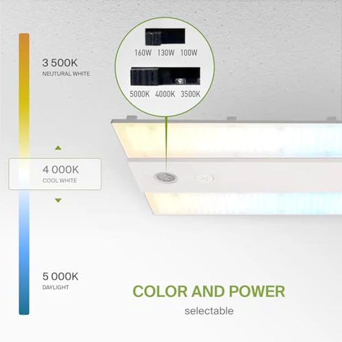 ASD LED Linear High Bay Light with Q-Base Power Adjustable 100/130/160W 120-277V CCT Selectable 3500/4000/5000K IK10 Dimmable UL DLC Premium, Commercial Bay Lighting for Warehouse Shop by ASD - Image 7