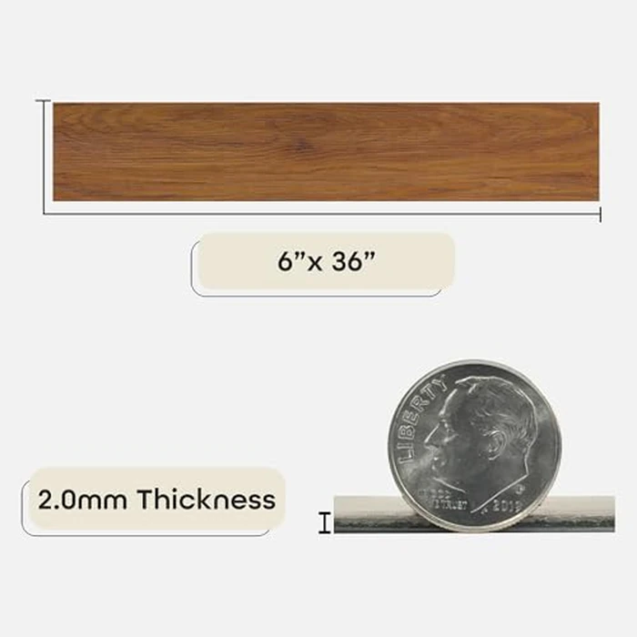 Sterling Vinyl Plank Flooring 2.0mm, 10 Planks - 6" x 36", Medium Oak - No Adhesive Needed, Embossed DIY Flooring - Natural Wood Grain Feel for Kitchen, Dining Room, & Bedrooms by Achim Home Décor by ACHIM - Image 4