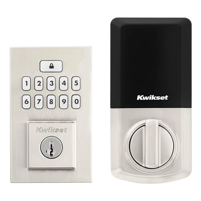 Kwikset SmartCode 260 Keyless Entry Electronic Keypad Deadbolt Door Lock with Auto-Lock, Custom User Codes, Advanced Security in Satin Nickel Contemporary by Kwikset - Used - Very Good condition