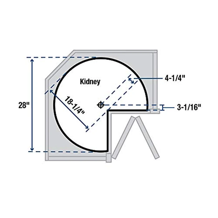Knape & Vogt PKN28ST-W Kidney Shaped Polymer Lazy Susan, 31.5 by 28 by 28-Inch by Knape & Vogt - Image 4
