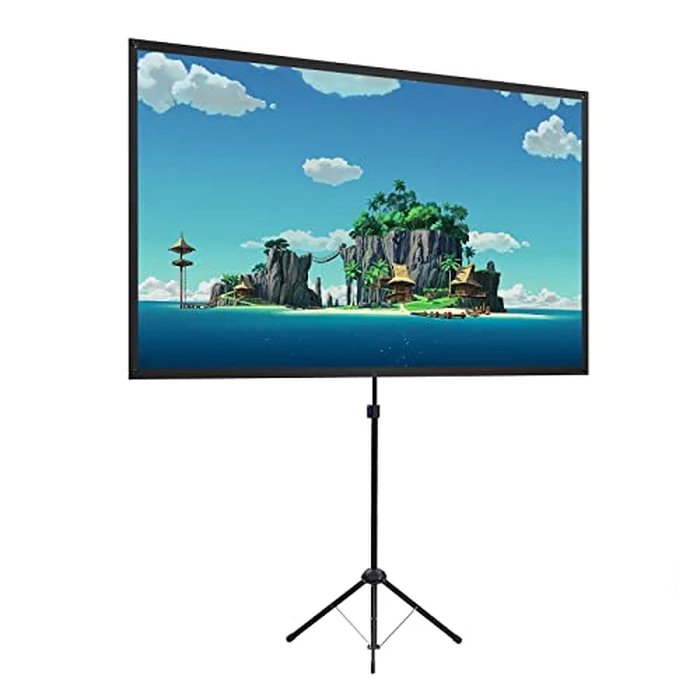 Projector Screen with Stand, Portable Projector Screen and Stand, 60 Inch 16:9, Outdoor Projection Screen, Aluminium Frame, Lightweight and Compact, Easy Setup, Idea for Home Cinema, Backyard Party. by excelimage - Used - Acceptable condition - CA$63.38