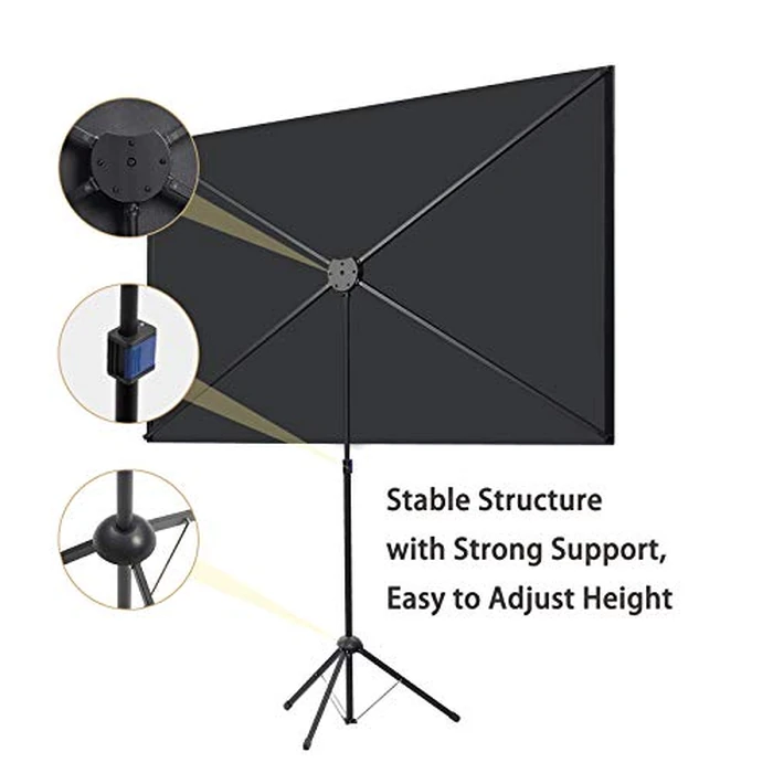 Projector Screen with Stand, Portable Projector Screen and Stand, 60 Inch 16:9, Outdoor Projection Screen, Aluminium Frame, Lightweight and Compact, Easy Setup, Idea for Home Cinema, Backyard Party. by excelimage - Image 3