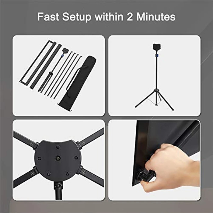 Projector Screen with Stand, Portable Projector Screen and Stand, 60 Inch 16:9, Outdoor Projection Screen, Aluminium Frame, Lightweight and Compact, Easy Setup, Idea for Home Cinema, Backyard Party. by excelimage - Image 5