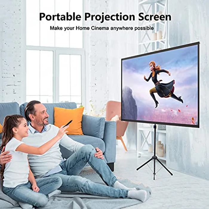 Projector Screen with Stand, Portable Projector Screen and Stand, 60 Inch 16:9, Outdoor Projection Screen, Aluminium Frame, Lightweight and Compact, Easy Setup, Idea for Home Cinema, Backyard Party. by excelimage - Image 8