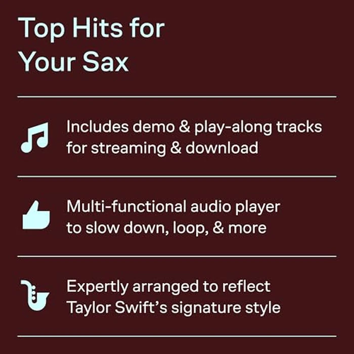 Taylor Swift: Alto Saxophone - 2nd Edition | Hal Leonard Instrumental Play-Along with Online Audio Access | 15 Alto Sax Songs for Practice and Performance | Pop Country Music Book by Hal Leonard - Image 3