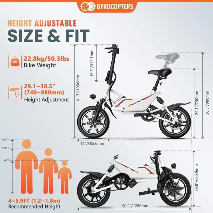 Gyrocopters Frost Electric Bike - White by Gyrocopters - Image 3