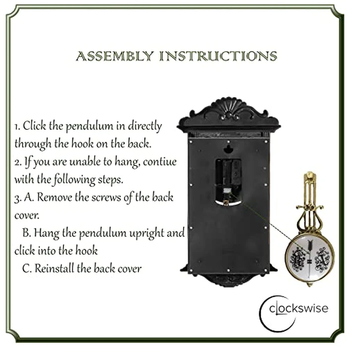 Clockswise Vintage Grandfather-Style Wall Clock with Wood-Effect Plastic Pendulum, Battery-Operated - for Home Decor, Living Room, Home Office, Kitchen or Dining Room (White) by Clockswise - Image 8