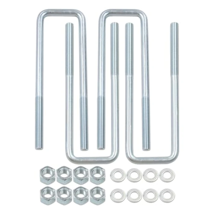 Qzojcoi Reinforced 2.5" Wide 8.75" Long Leaf Springs 4PCS Square U-Bolts with Hardware - Compatible with 1988-2019 Chevy Silverado & GMC Sierra 1500 by Qzojcoi - Used - Very Good condition