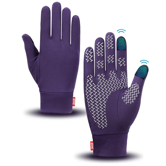 Aegend Lightweight Winter Gloves for Men Women, Warm Running Gloves Touchscreen Thermal Glove Liners for Cold Weather Driving, Cycling & Hiking, Non-Slip, Elastic Cuff, Stretchy, Durable by Aegend - Used - Like New condition
