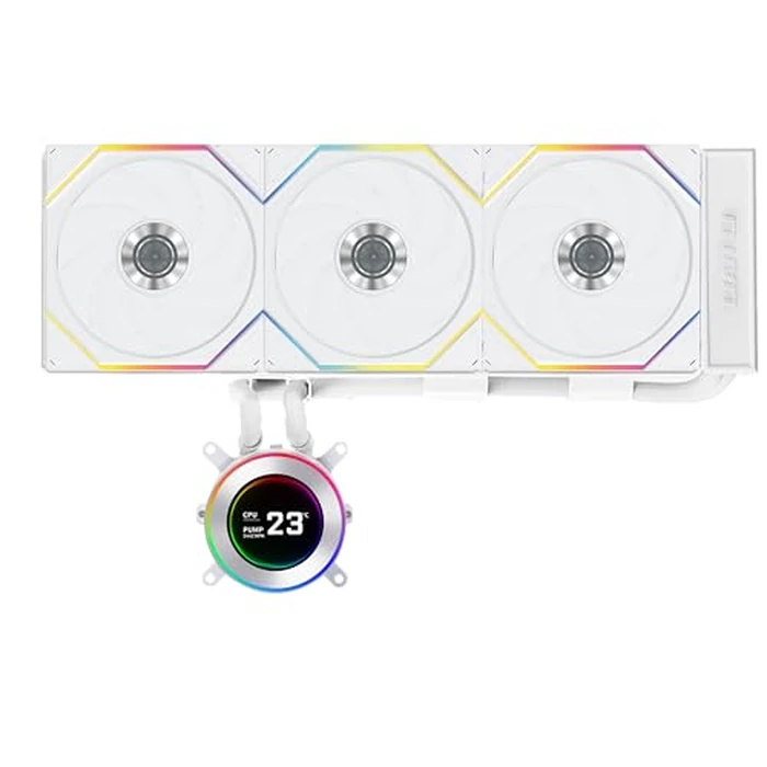 Lian Li Hydroshift II-C 360TL RGB Liquid CPU Cooler - 360mm AIO - 3X 120 RGB Fans - 2.1” IPS LCD Screen - 3 Control Mode - Flexible Tubes Clamp - LGA 1851/1700, AMD AM5/AM4 - White (HS2LCD36TW) by Lian Li - Image 2