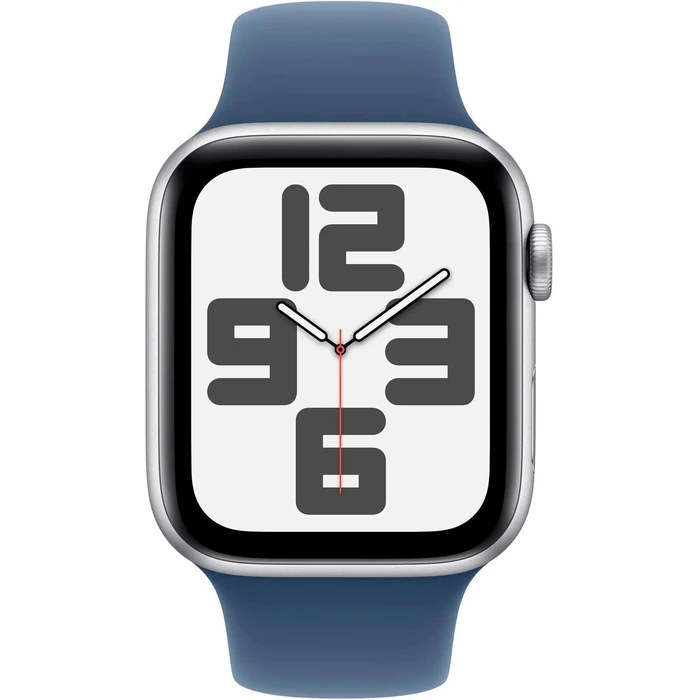 Apple Watch SE 2nd Gen (2022) (Cellular + GPS) - 32GB - 40mm - Silver Aluminum Case with Denim Rubber Sport Band - Small/Medium Size by Apple - Image 2