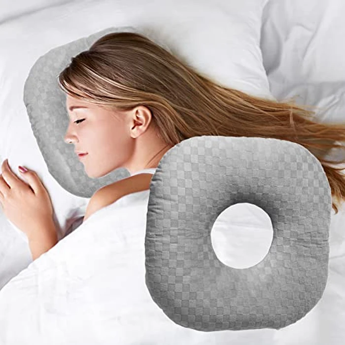 Wuronsa Ear Piercing Pillow for Side Sleepers with an Ear Hole for CNH and Ear Pain Ear Inflammation Pressure Sores, Cotton O-Shaped Side Sleeping Pillow, Ear Guard Pillow by Wuronsa - Used - Very Good condition - US$10.52
