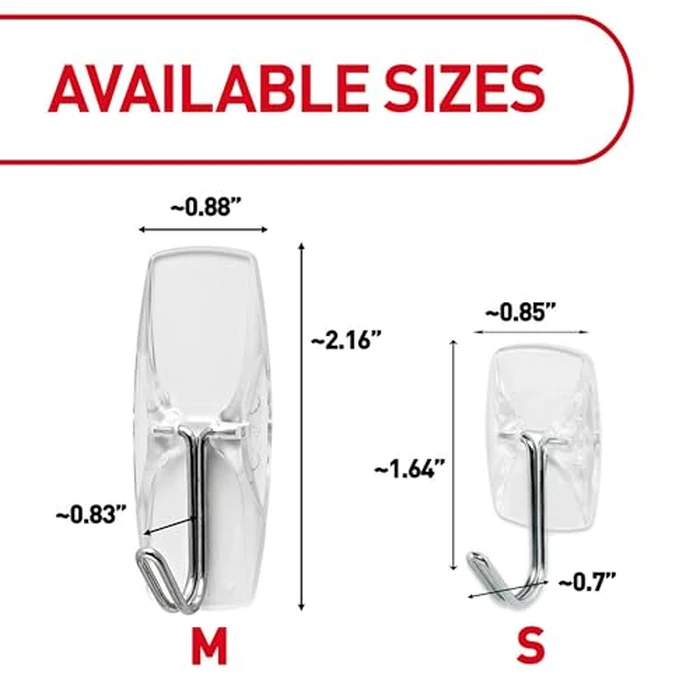 Command Medium Clear Wire Toggle Hooks, 6 Wall Hook and 8 Strips, Damage-Free Hanging with Adhesive, Great for Hanging, Organization, and Storage, Holds up to 2 lb by Command - Image 8
