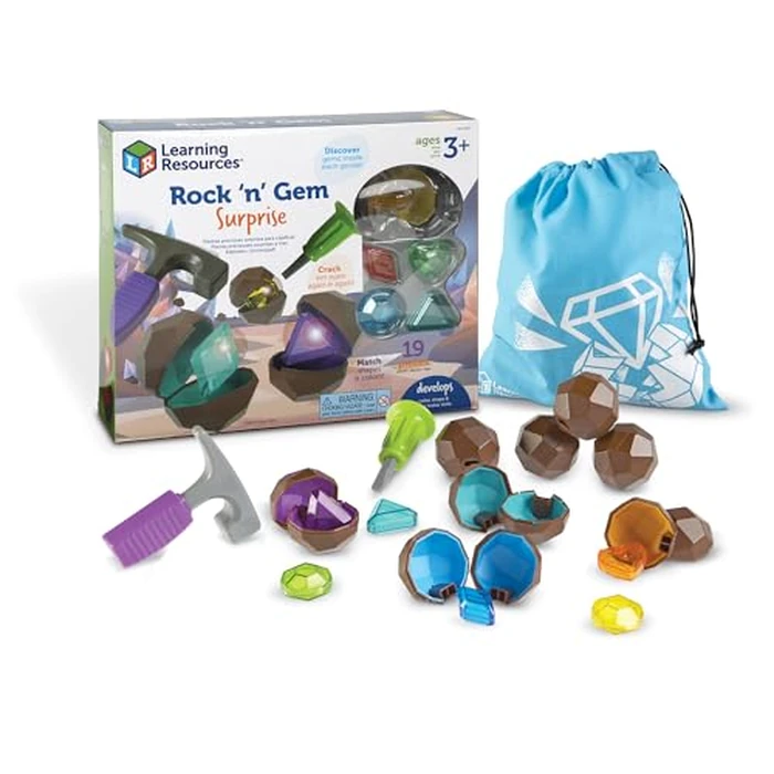 Learning Resources Rock 'n Gem Surprise - 19 Pieces, Ages 3+ Toddler Learning Toys, Sorting and Matching Toys, Early STEM for Kids by Learning Resources - Used - Like New condition - US$16.04