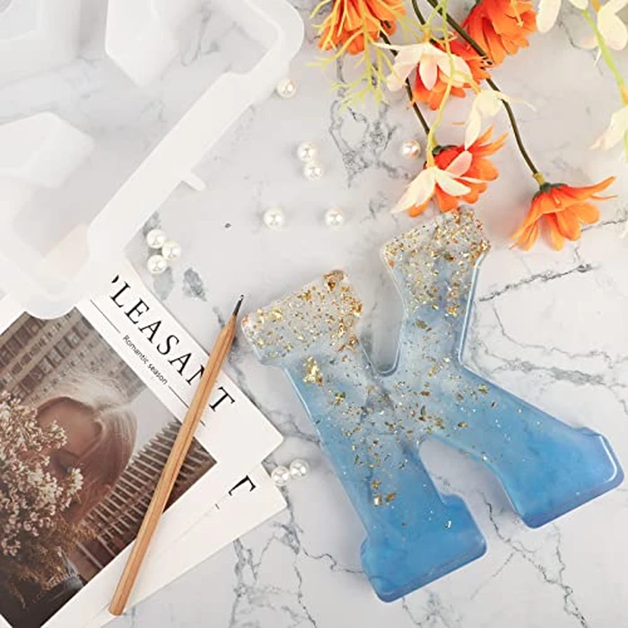 Gartful 7 Inch Large Letter Molds for Resin, 3D K Capital Alphabet Epoxy Resin Mold, A to Z Thick Resin Letter Molds for Making Letters, Word Sign Art, DIY Crafts, Making Cake, Party Home Decor by Gartful - Image 5