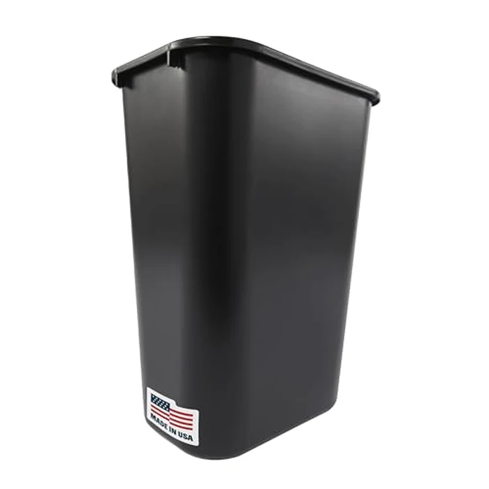 Rubbermaid Commercial Products Deskside Wastebasket/Trash Can, 10.25-Gallon/41-Quart, Black, Plastic, Garbage Can for Home/Office, Fits Under Desk/Sink/Cabinet, Pack of 4 by Rubbermaid Commercial Products - Image 1