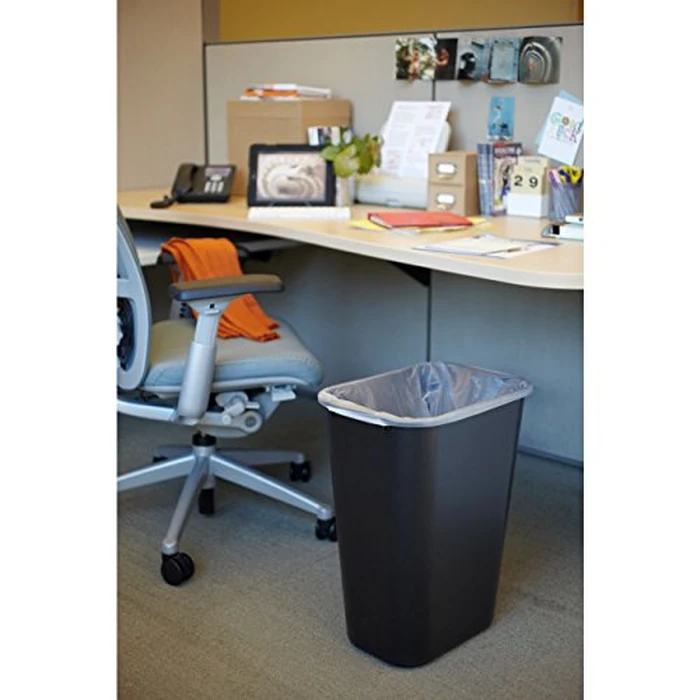 Rubbermaid Commercial Products Deskside Wastebasket/Trash Can, 10.25-Gallon/41-Quart, Black, Plastic, Garbage Can for Home/Office, Fits Under Desk/Sink/Cabinet, Pack of 4 by Rubbermaid Commercial Products - Image 5