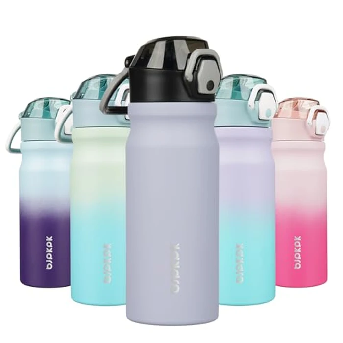 BJPKPK Water Bottle with Straw 18oz Insulated Water Bottles Reusable Stainless Steel Metal Thermo with Leak Proof Lockable Lid and Carry Handle,Iceberg by BJPKPK - Used - Acceptable condition - CA$10.77