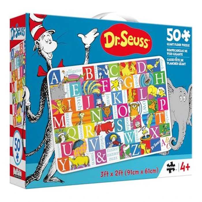 Buffalo Games Dr. Seuss Alphabet 50 PC Floor Puzzle - Family Fun Extra Large Jigsaw - Finished Size is 3' x 2' by Buffalo Games - Image 1
