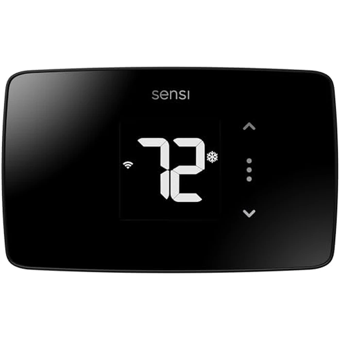 Sensi Lite Smart Thermostat, Programmable, WiFi, Easy DIY, Works With Alexa, ENERGY STAR Certified, ST25, Most Systems C-Wire Not Required, C-Wire needed with Heat/Cool Only & Heat Pump System - Black by Emerson - Used - Acceptable condition - US$35.37