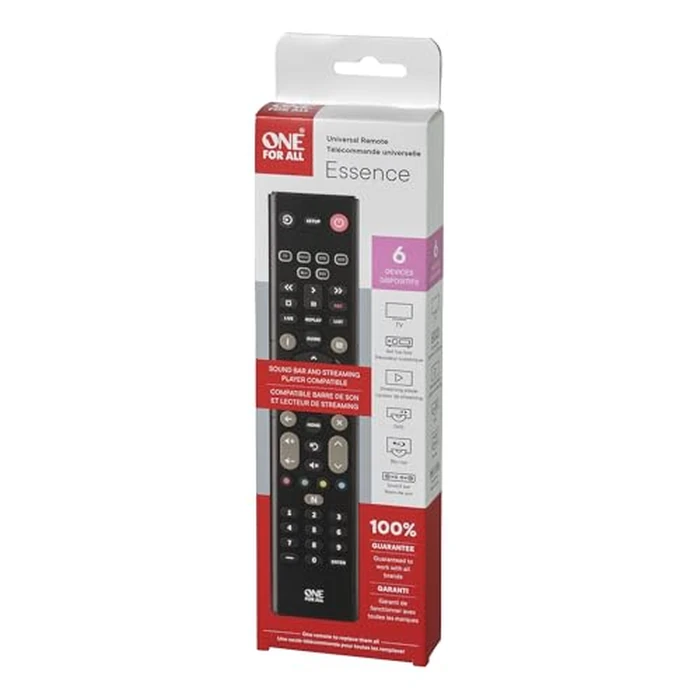 One for All Essence 6 - Combine 6 remotes into 1, Easy Setup in 3 Simple Steps, Learning Feature, Ready to use for Samsung TVs and Roku Streamer Boxes (URC2160 - Black) by One For All - Image 5
