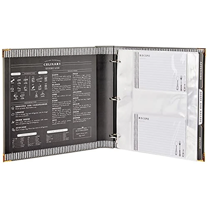 C.R. Gibson Gray Leatherette Lined Recipe Notebook, 11'' x 12'' by C.R. Gibson - Image 2
