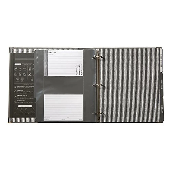 C.R. Gibson Gray Leatherette Lined Recipe Notebook, 11'' x 12'' by C.R. Gibson - Image 4