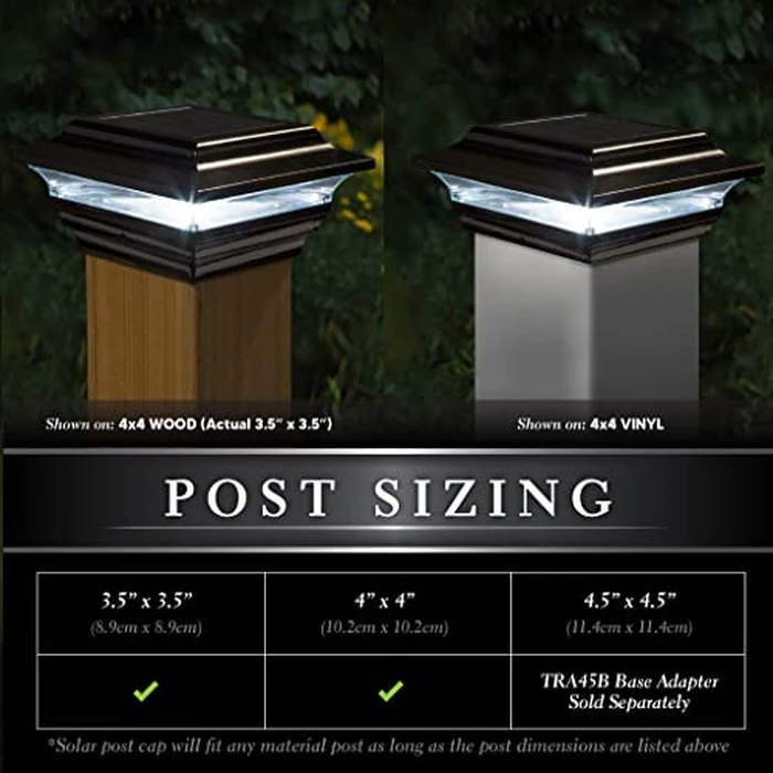 Classy Caps SL211B 4x4 Imperial Solar Post Cap - Black - High-Performance LED Lights, Durable Cast Aluminum, Warm and Cool Light Modes, Fits 4"x4" or 3.5"x3.5" Posts, Ideal for Decks, Fences by Classy Caps - Image 2