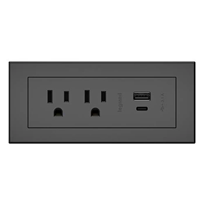 Legrand Wiremold RDZCBK radiant Furniture Power Center with USB, Recessed Power Strip, 2 Outlets, Type A/C USB, 6 Foot Cord, Black by Wiremold - Used - Like New condition - US$68.20