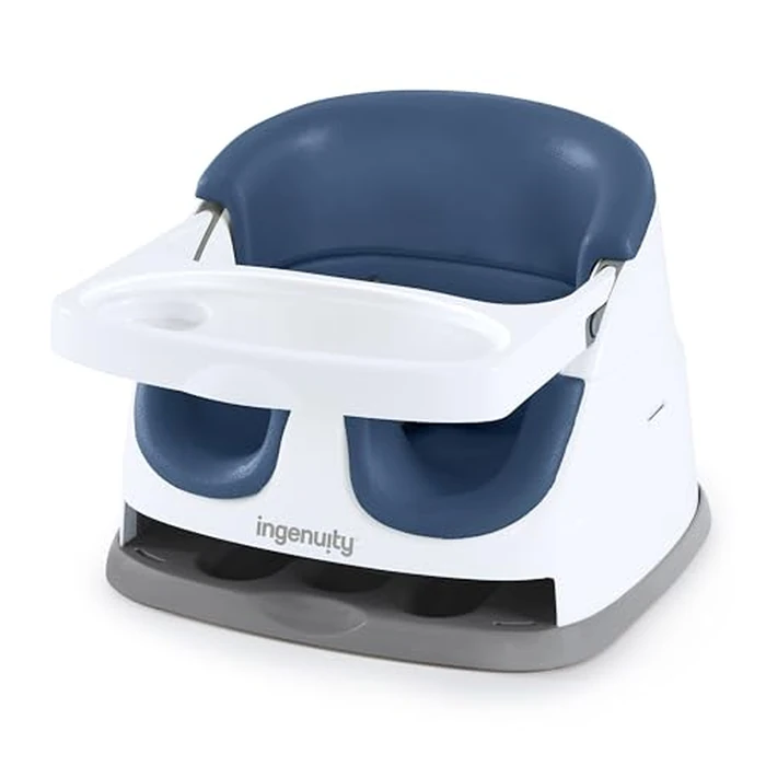 Ingenuity Baby Base 2-in-1 Booster Feeding and Floor Seat with Self-Storing Tray - Night Sky by Ingenuity - Used - Acceptable condition