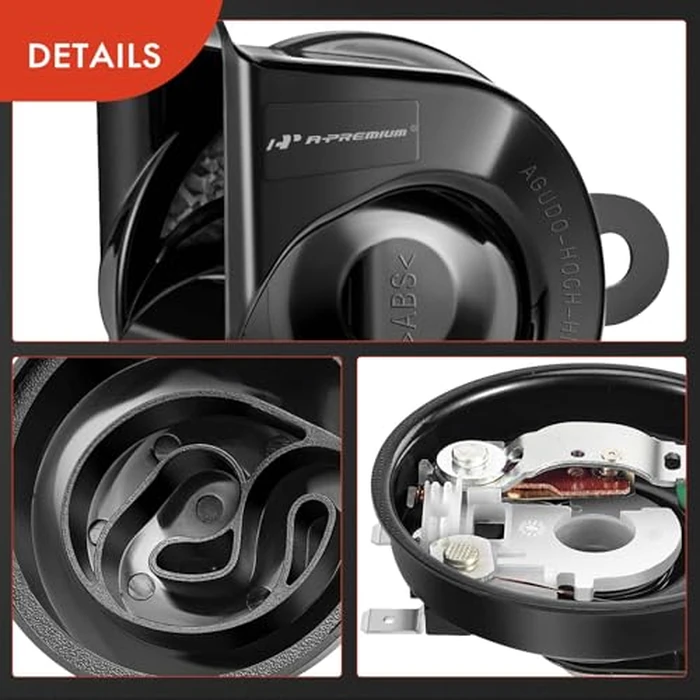 A-Premium Snail Horn High Universal Electric Horn - 12V 110dB - Compatible with most Passenger Cars, Commercial/Off-Road Vehicles, Gas Cars, Electric Cars, Motorcycles & Trucks, 80 mm by A-premium - Image 9