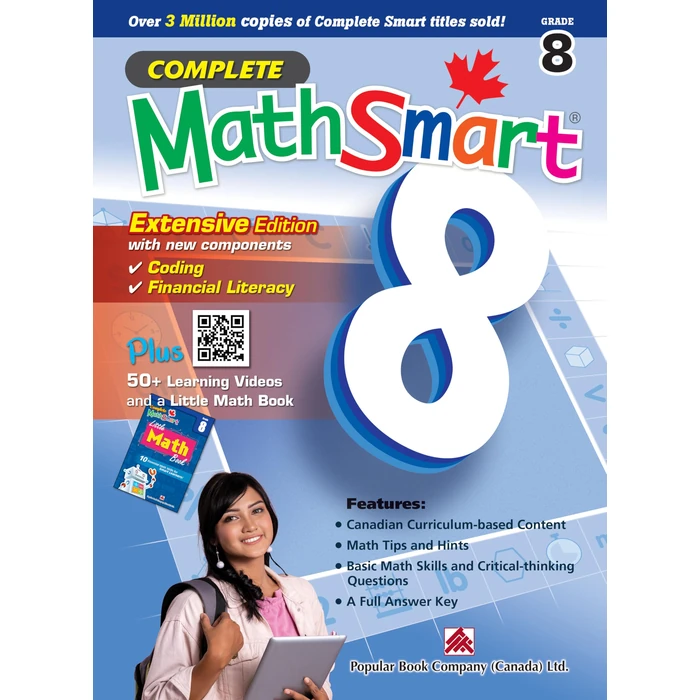 Complete MathSmart: Grade 8 (Extensive Edition) by Popular Book Company - Used - Like New condition