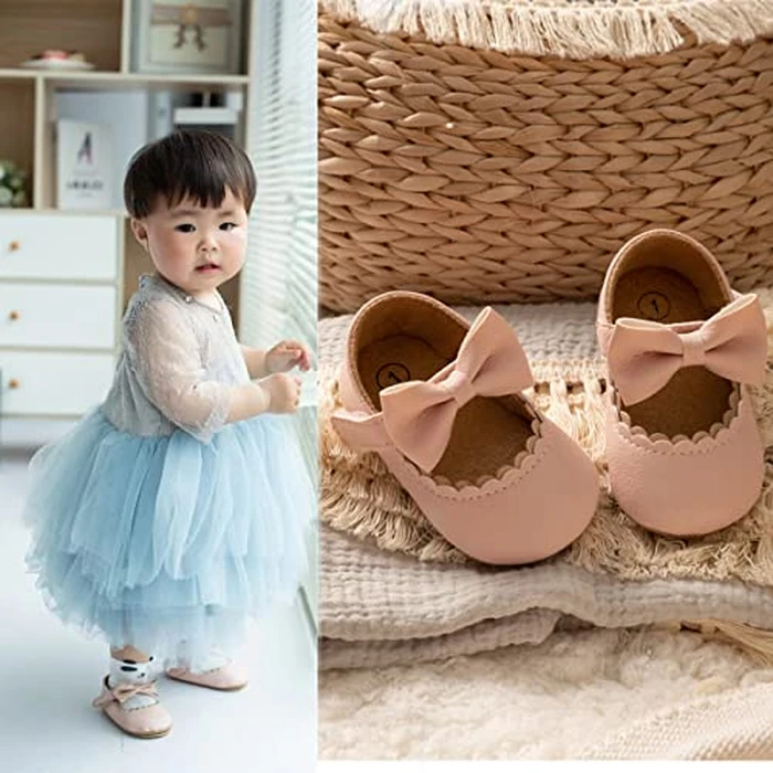 CENCIRILY Infant Baby Girls Mary Jane Flats Non Slip Soft Sole Prewalker Princess Wedding Dress Shoes by CENCIRILY - Image 2